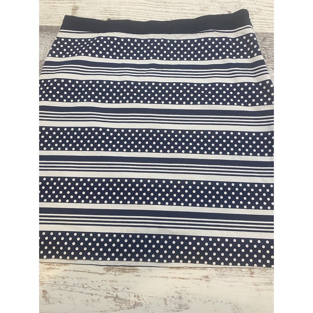 Vineyard Vines Navy White Polka Dot Stripe Pencil Skirt Size 2